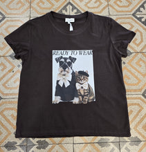 Carica l'immagine nel visualizzatore di Gallery, T-Shirt Paricollo Cotone Stampa Marrone