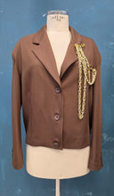 Carica l'immagine nel visualizzatore di Gallery, Giacca Bomber Spilla Oro Spalline Imbottite Oversize
