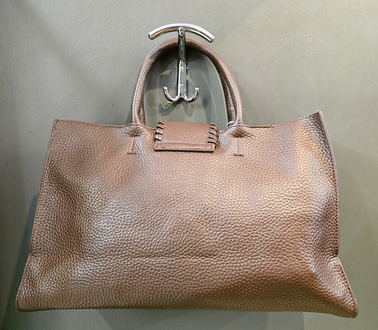 Borsa Grande Ecopelle Moro Doppio Manico Tracolla