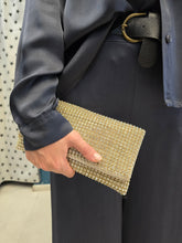 Carica l'immagine nel visualizzatore di Gallery, Borsa Strass Rettangolare Busta Catena Dorata