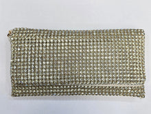 Carica l'immagine nel visualizzatore di Gallery, Borsa Strass Rettangolare Busta Catena Dorata