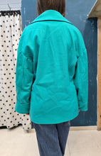 Carica l'immagine nel visualizzatore di Gallery, Cappotto Corto Doppiopetto Verde Tiffany Taglia 42