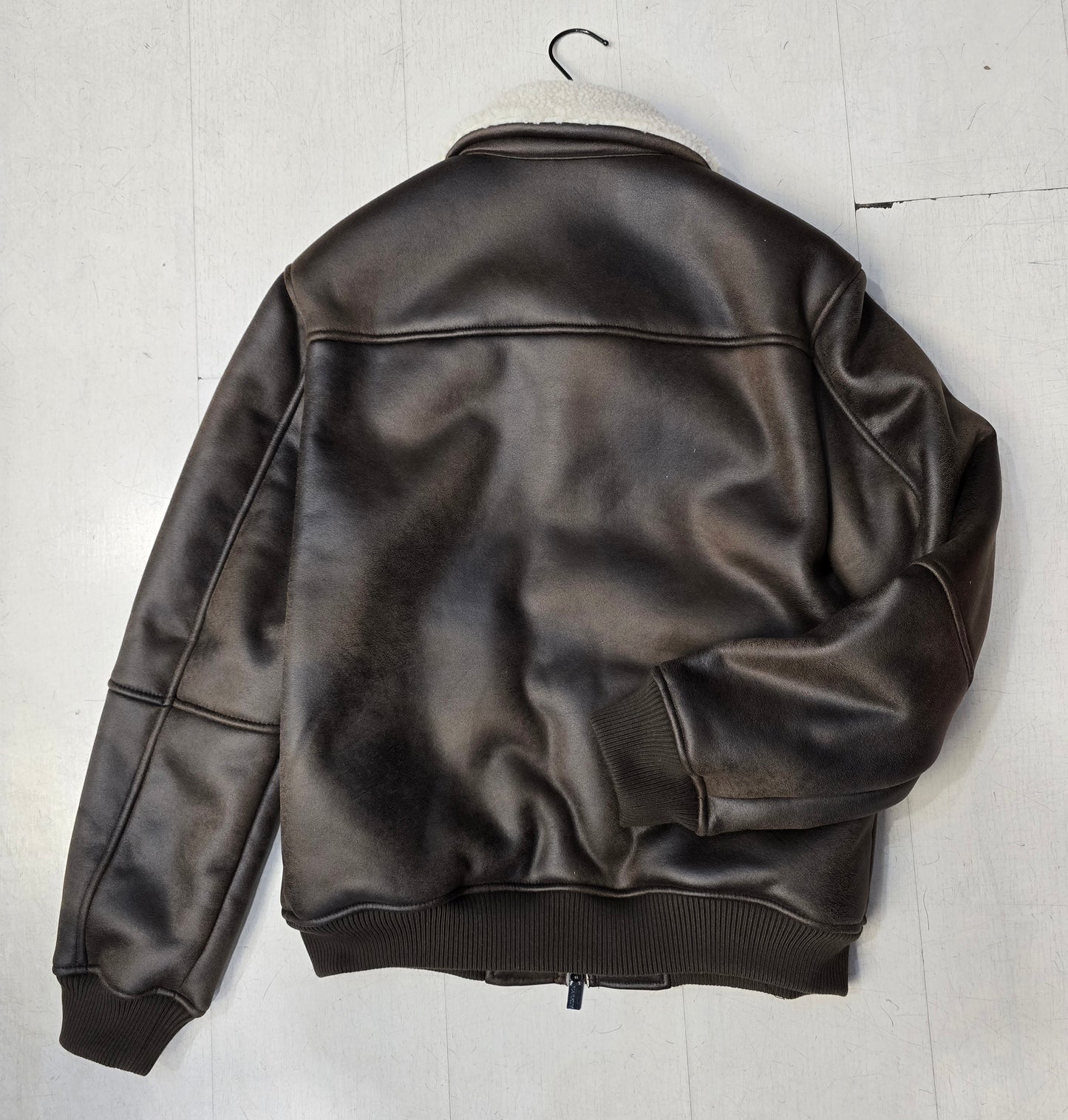 Giubbotto Ecopelle Imbottitura Aviatore Marrone