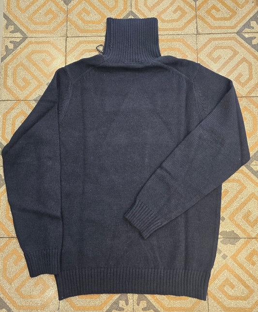 Maglia Dolcevita Blu Misto Lana 30%