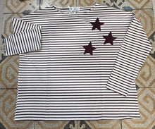 Carica l'immagine nel visualizzatore di Gallery, Felpa Rigata Barca Stelle Ricamate