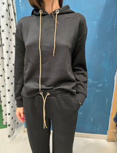 Carica l'immagine nel visualizzatore di Gallery, Felpa Cappuccio Interlock Viscosa Coulisse Strass