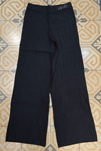 Carica l'immagine nel visualizzatore di Gallery, Pantalone Maglia Costa Larga Coulisse Nero S