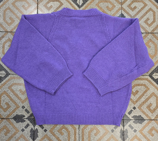 Maglia Scollo V Corta Kimono Viola Taglia 42