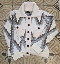 Carica l'immagine nel visualizzatore di Gallery, Giubbotto Maglia Jacquard Abbottonato Colletto