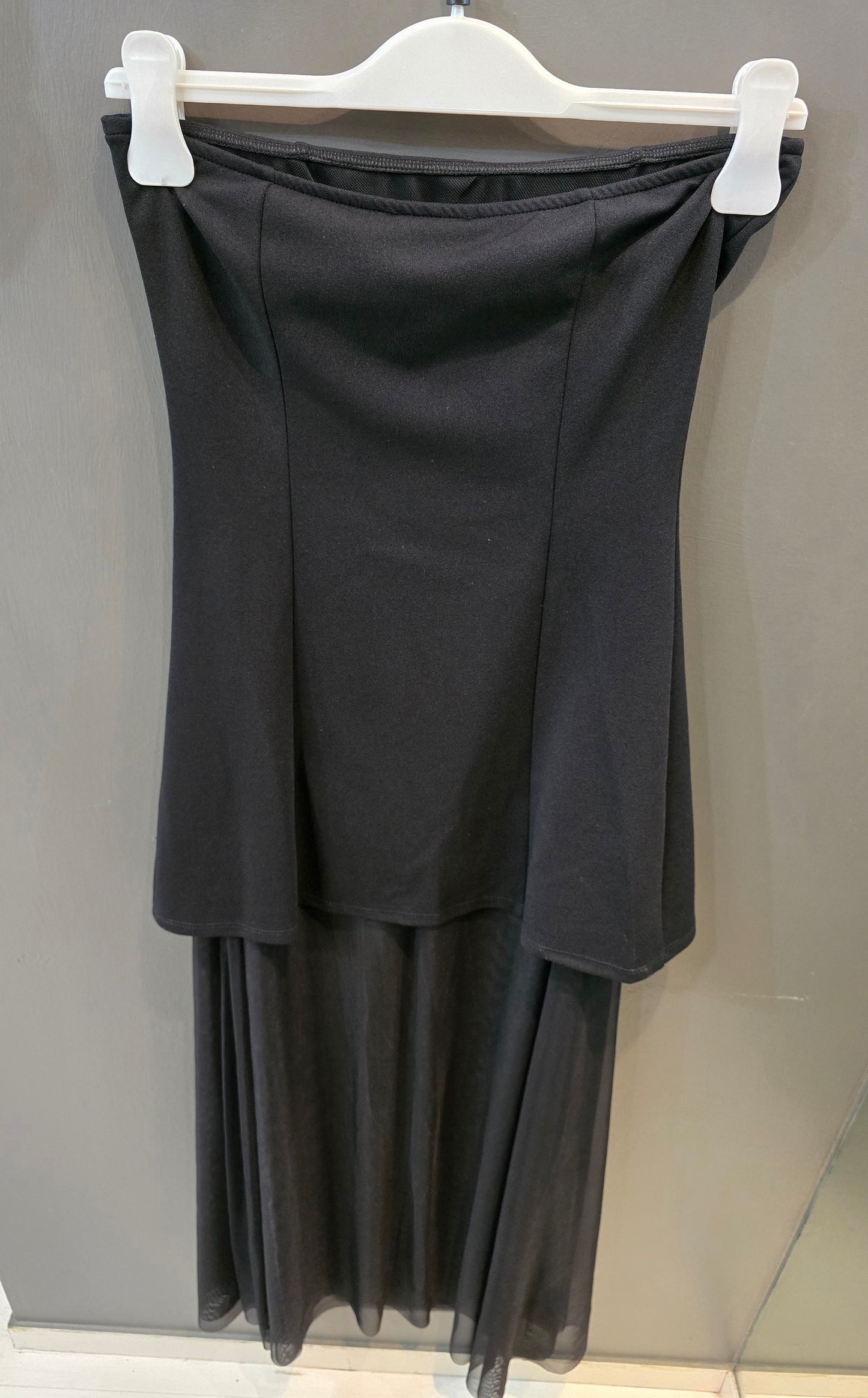 Abito Fascia Tubino Gonna Tulle Nero