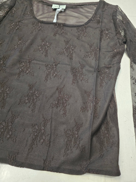 Maglia Pizzo Aderente Scollo Quadrato