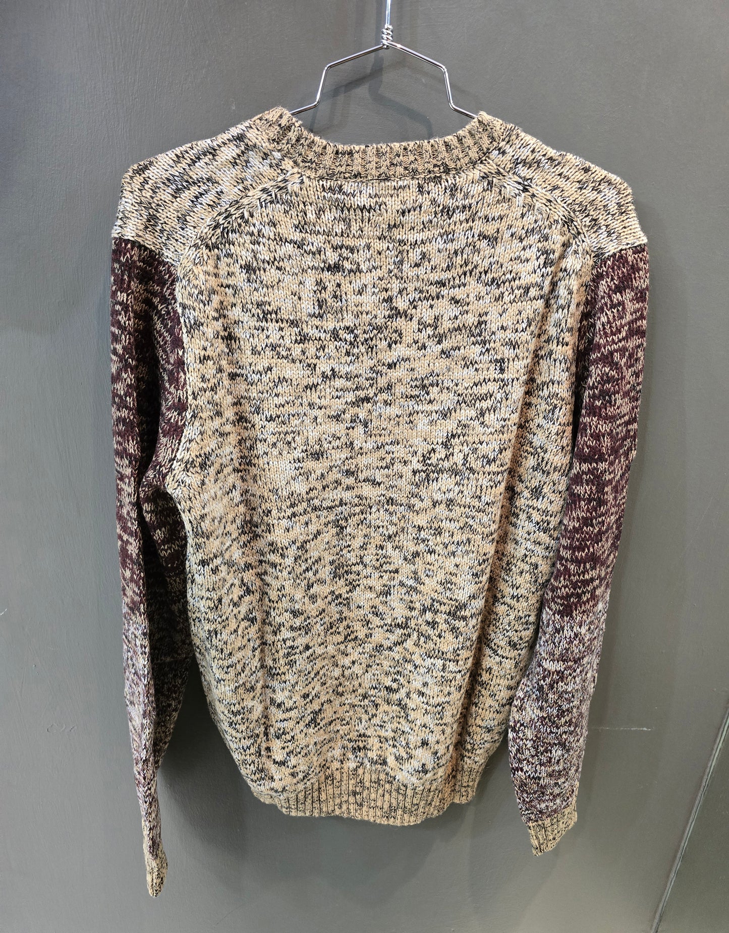 Maglia Paricollo Melangiata Beige Nero Bordeaux 30% Lana