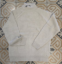 Carica l'immagine nel visualizzatore di Gallery, Maglia Zip Laterale Coste Inglese Beige