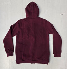 Carica l'immagine nel visualizzatore di Gallery, Felpa Cappuccio Zip Cotone Felpato Bordeaux