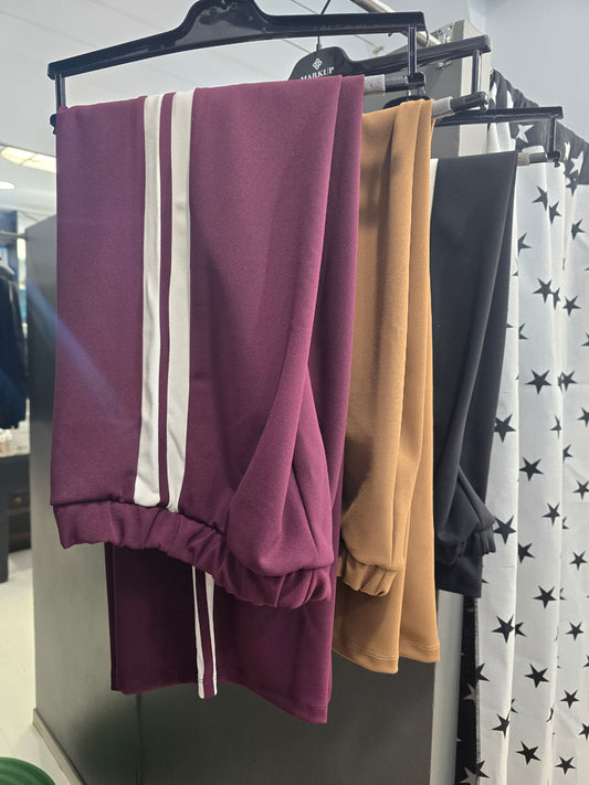 Pantalone Scuba Palazzo Banda Laterale