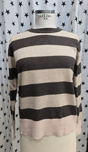 Carica l'immagine nel visualizzatore di Gallery, Maglia Paricollo Rigata Misto Cashmere