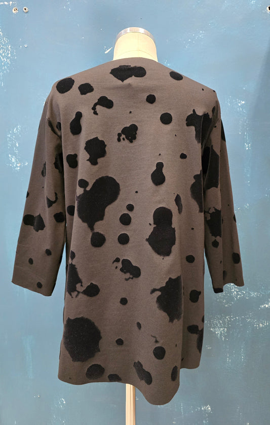 Maglia Svasata Velluto Taglio A Barca Nero