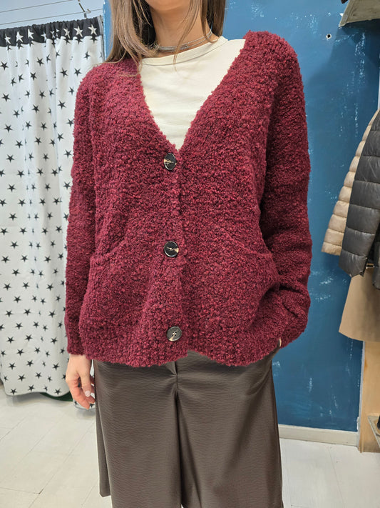 Cardigan Donna Maglia Bouclè