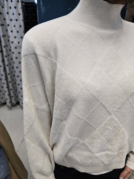 Maglia Donna Dolcevita Rombi Ciniglia