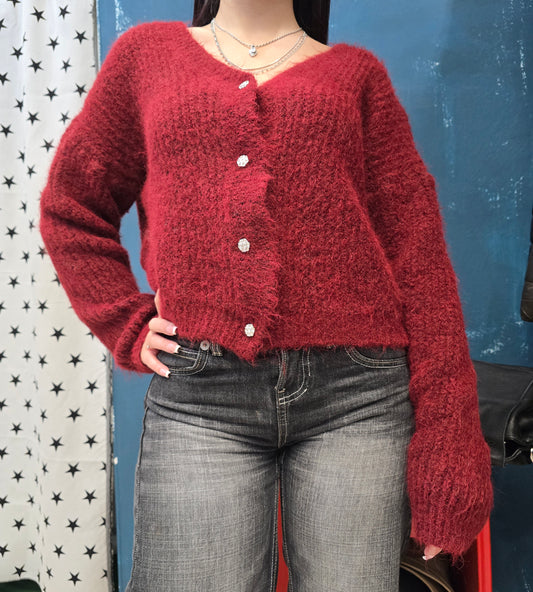 Giacca Donna Maglia Coste Mohair