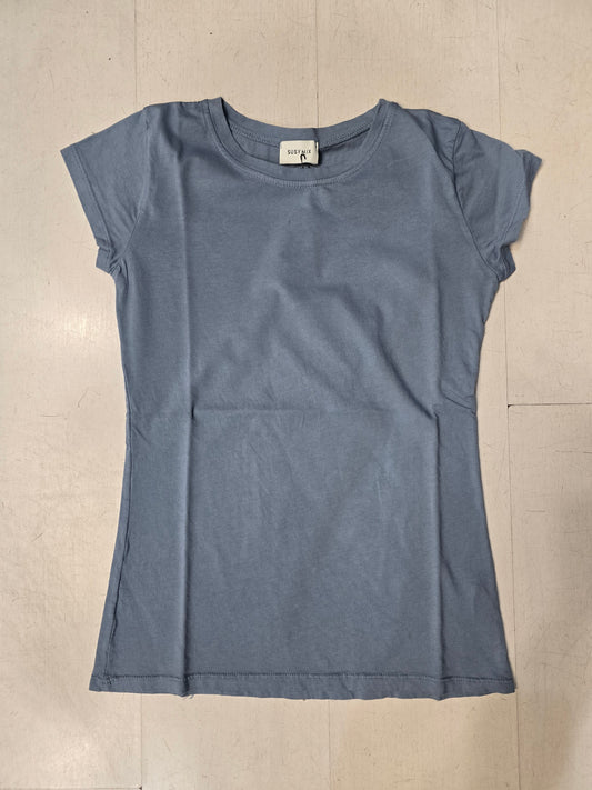 T-Shirt Donna Paricollo Basic Cotone