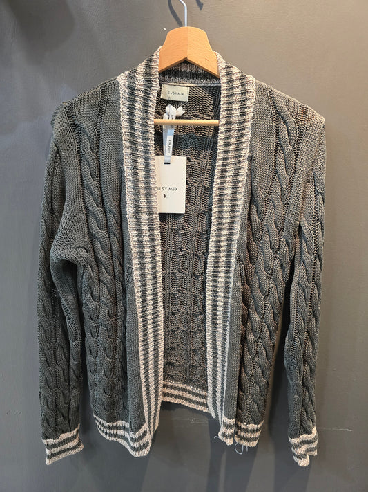Cardigan Donna Aperto Trecce