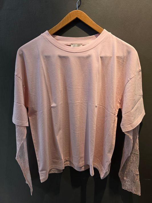 T-Shirt Donna Manica Pizzo
