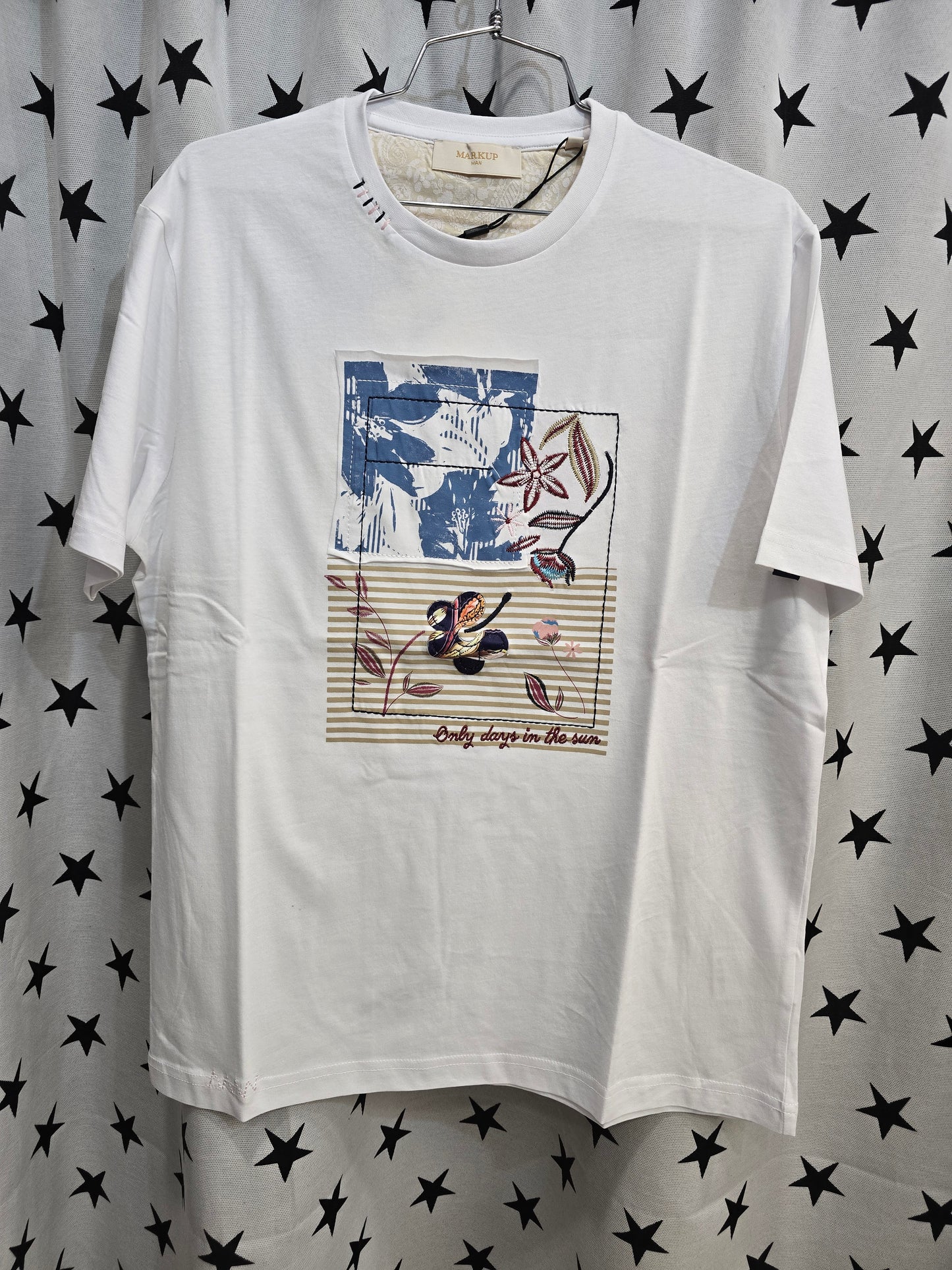 T-Shirt Uomo Stampa Ricamo