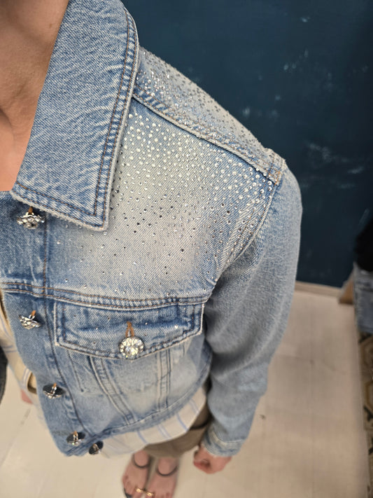 Giubbotto Donna Denim Strass