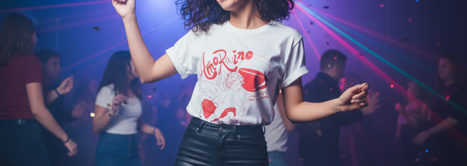 T-Shirt Over Paricollo Stampata