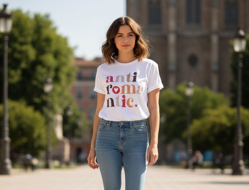 T-Shirt Over Paricollo Stampata