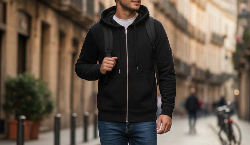Felpa Uomo Cappuccio Zip