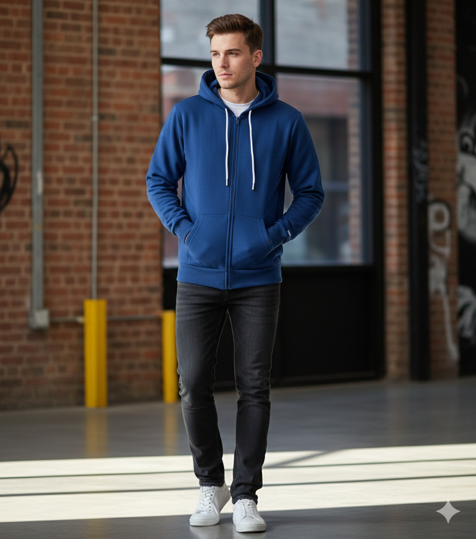 Felpa Uomo Hoodie Full Zip