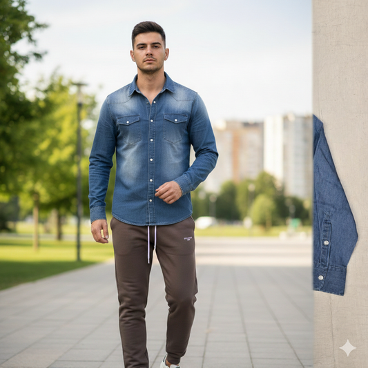 Camicia Uomo Denim Rodeo