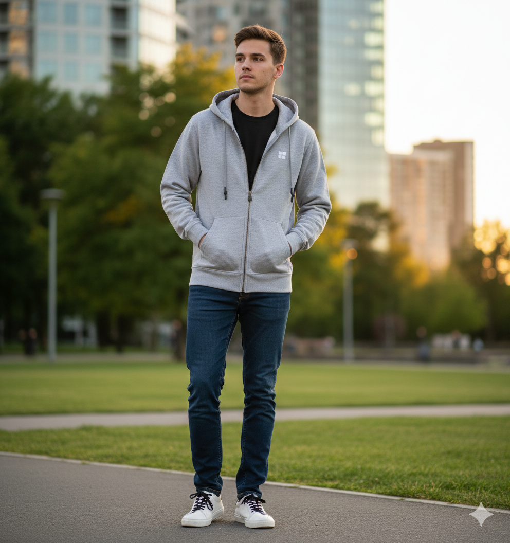 Felpa Uomo Hoodie Zip