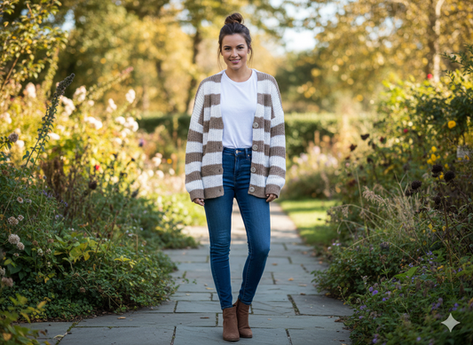 Cardigan Donna Rigato
