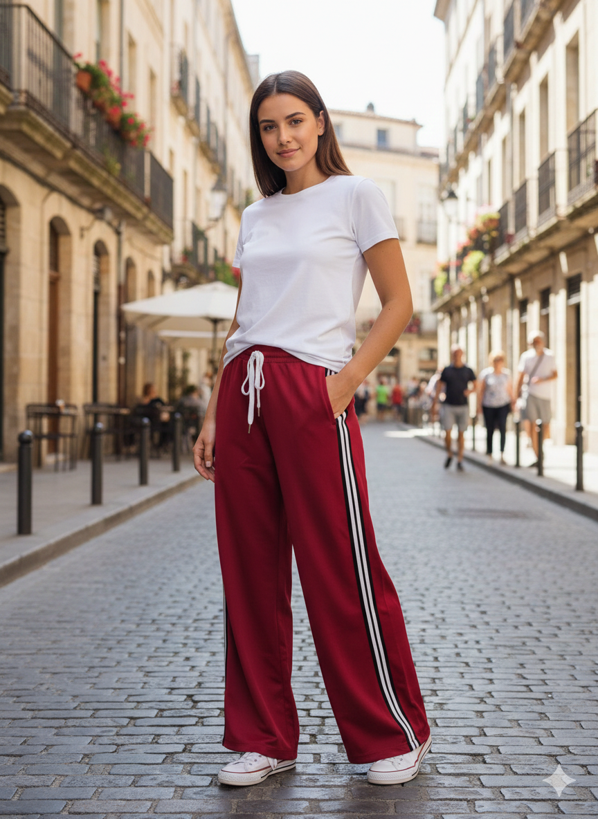 Pantalone Donna Acetato Bande