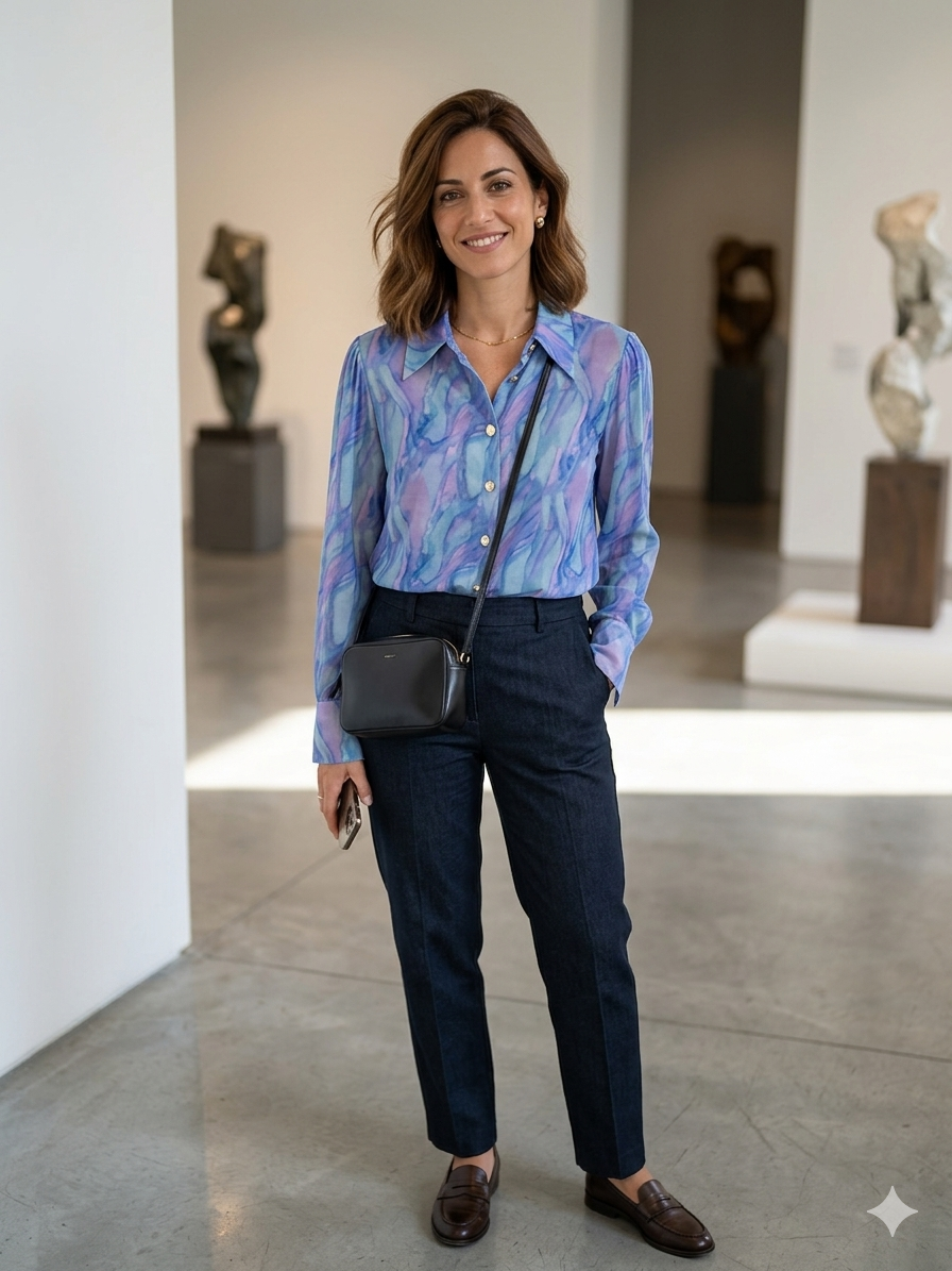 Camicia Donna Viscosa Fantasia