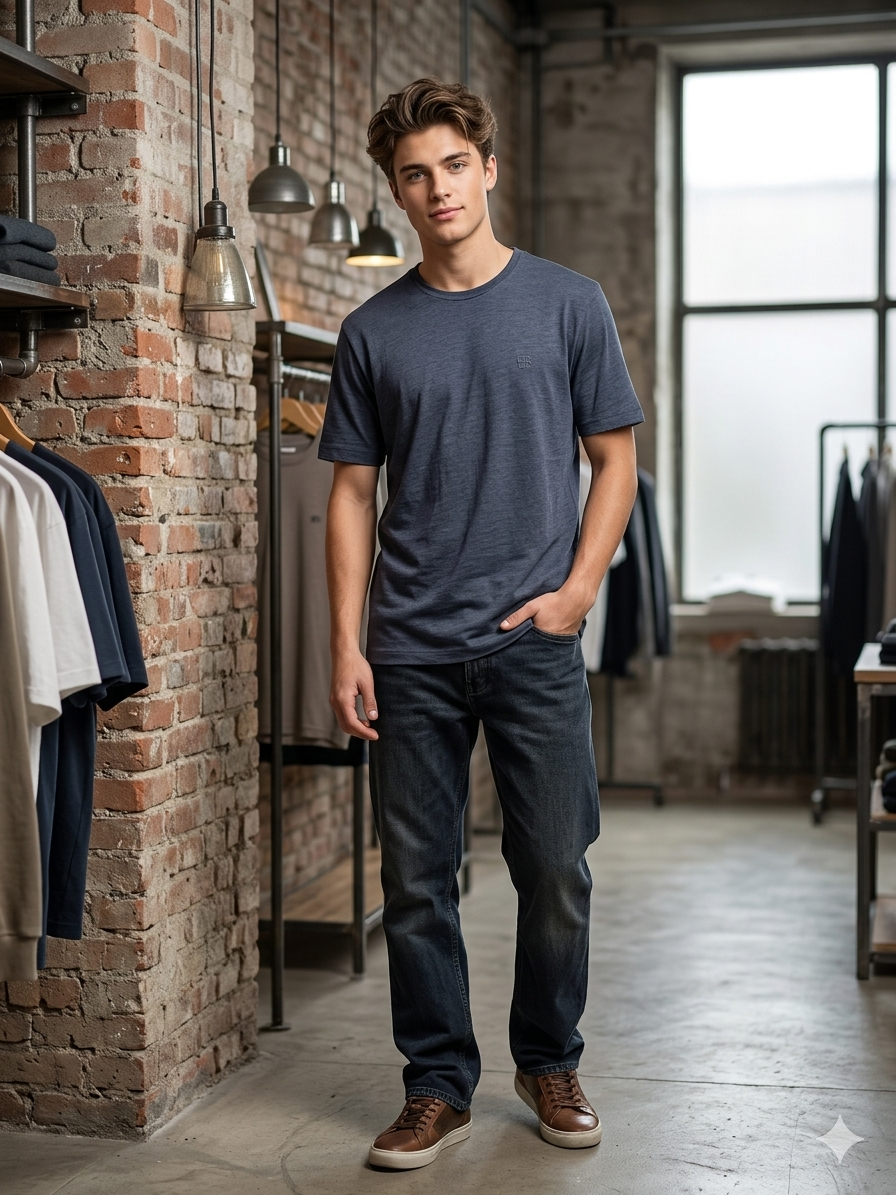 T-Shirt Paricollo Uomo Basic