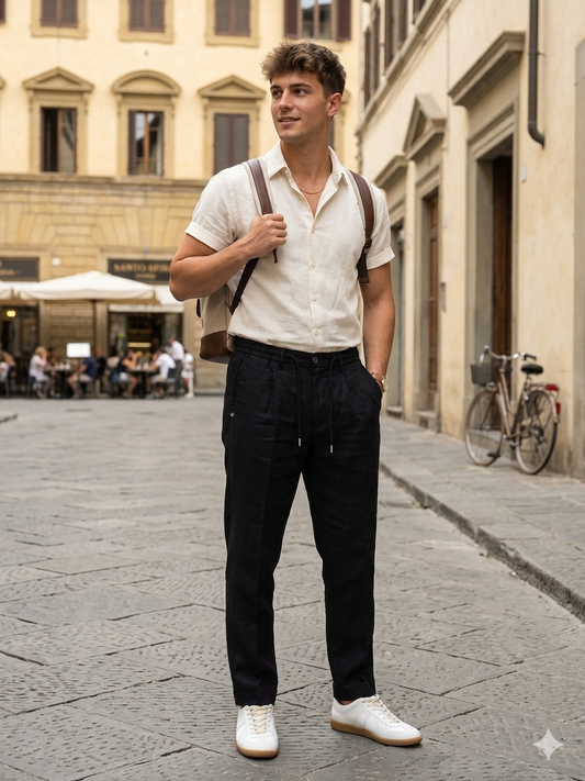 Pantalaccio Uomo Misto Lino