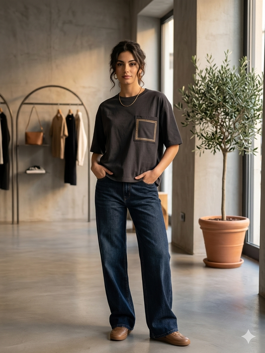 T-Shirt Donna Paricollo Pietre