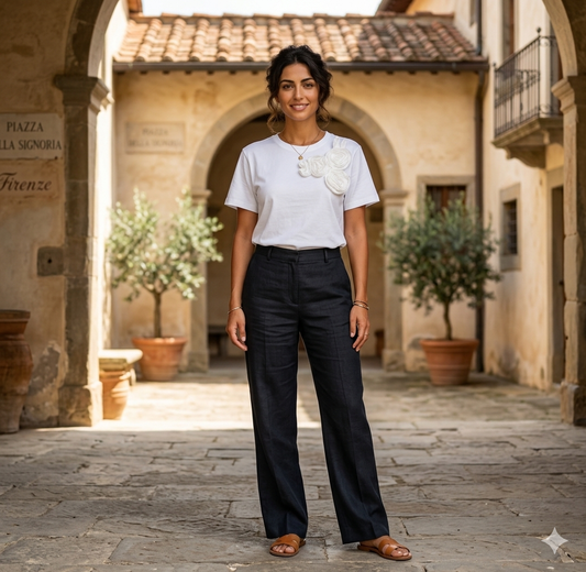 T-Shirt Donna Paricollo Rose