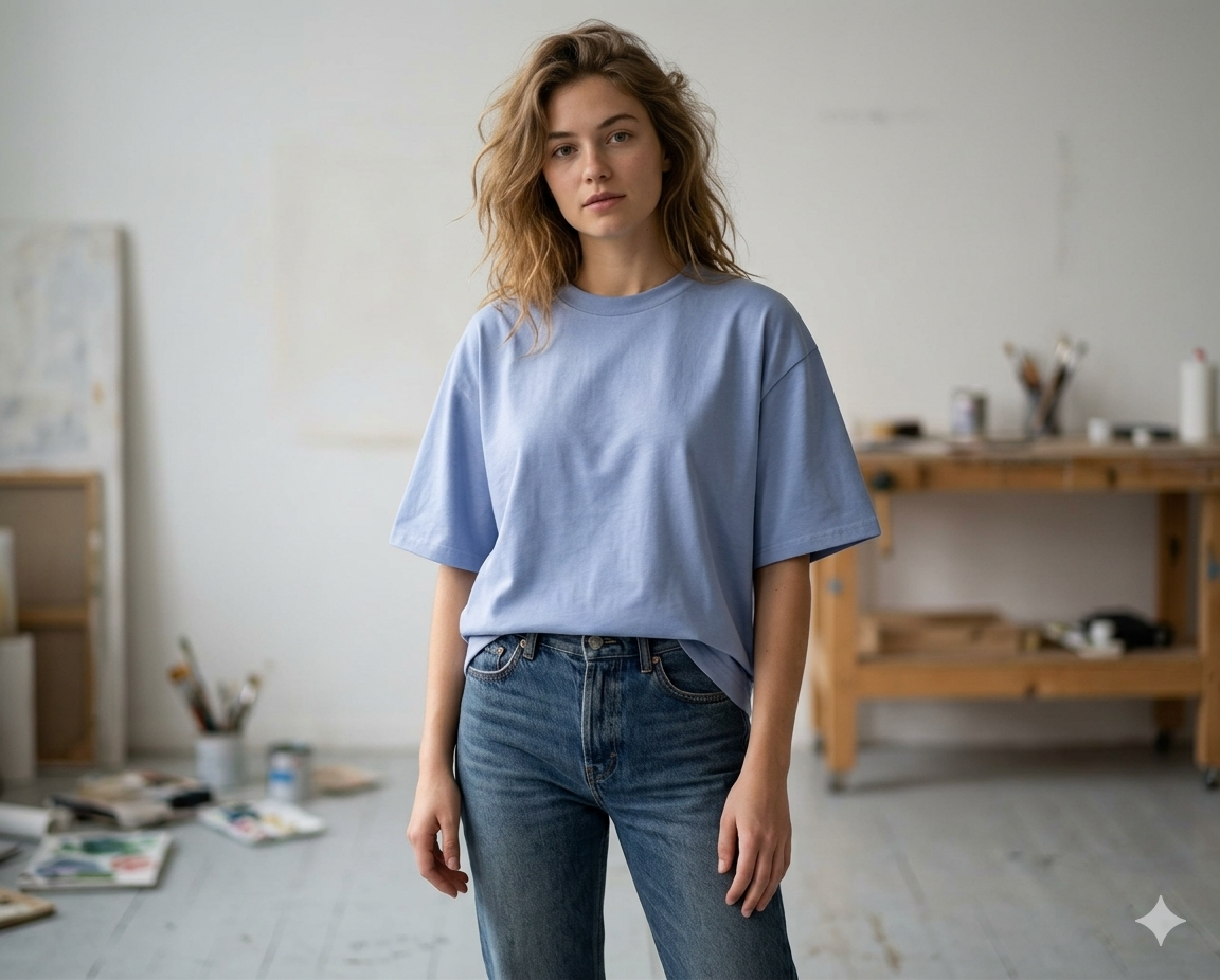 T-Shirt Paricollo Over Basic
