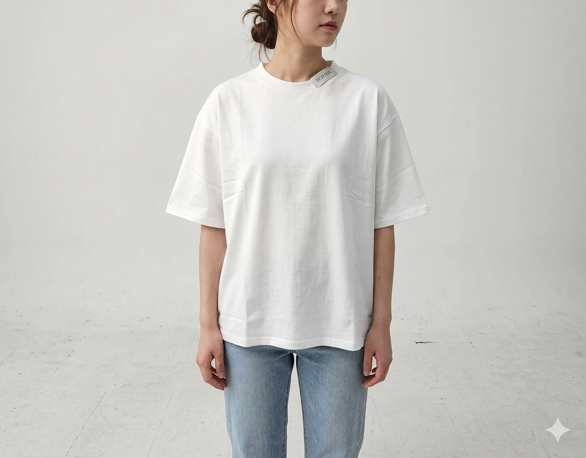T-Shirt Paricollo Over Basic
