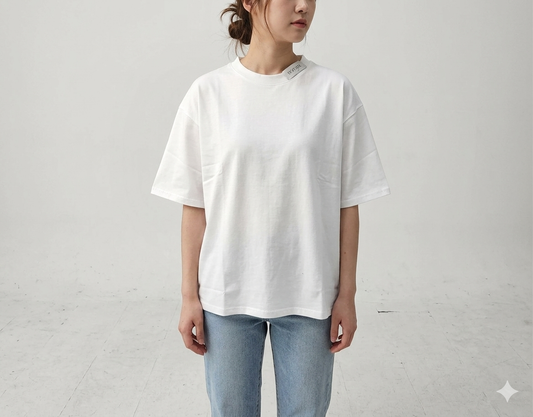 T-Shirt Paricollo Over Basic