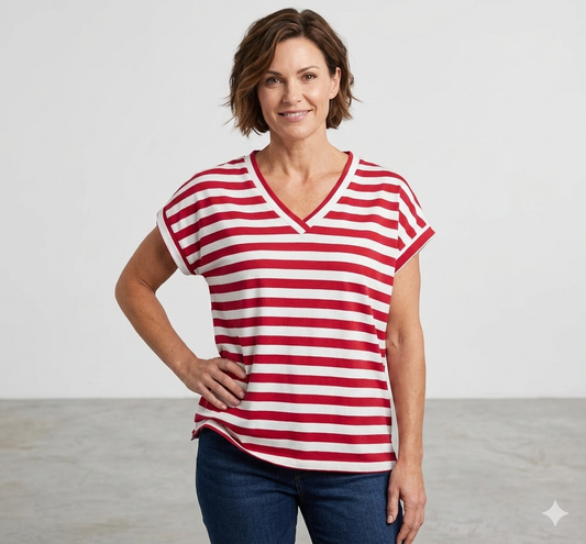 T-Shirt Donna Scollo V Riga