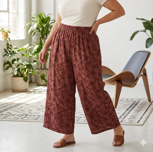 Pantaloni Donna Curvy Jaquard