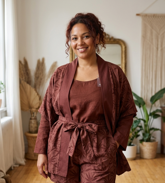 Kimono Donna Curvy Jaquard