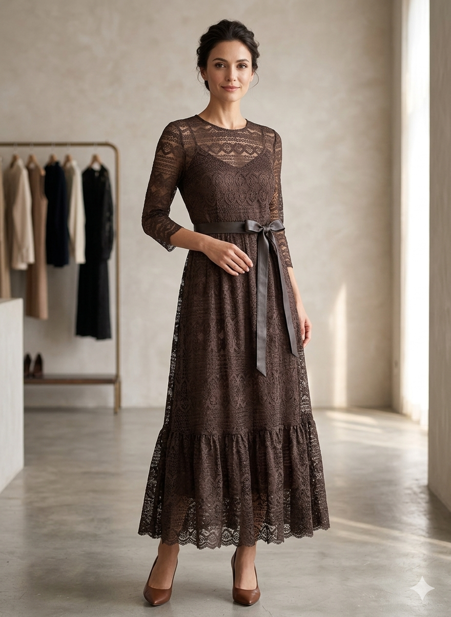 Abito Donna Lungo Pizzo