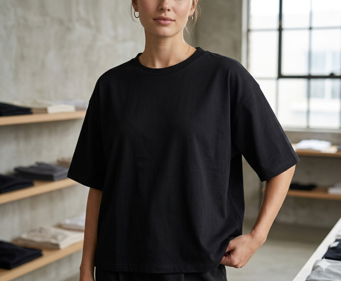 T-Shirt Paricollo Over Basic
